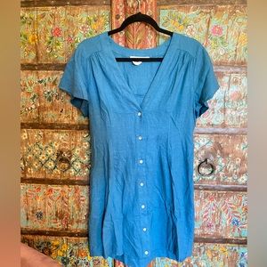 BCBGeneration Linen Button-Front Mini Dress